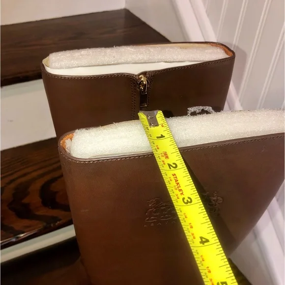 COACH Brown Leather Knee High Moto Riding Boots Sz 9.5 NWOB - Picture 8 of 10